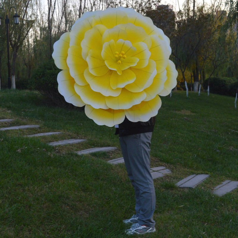 3D Flower Design Silk Peony Floral Parasol Bamboo Umbrellas Cosplay Party Show