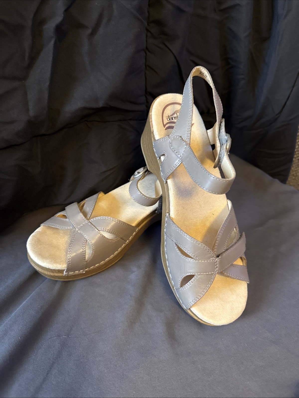 Dansko Season Burnished Calf Stone Sandal 38 NiB
