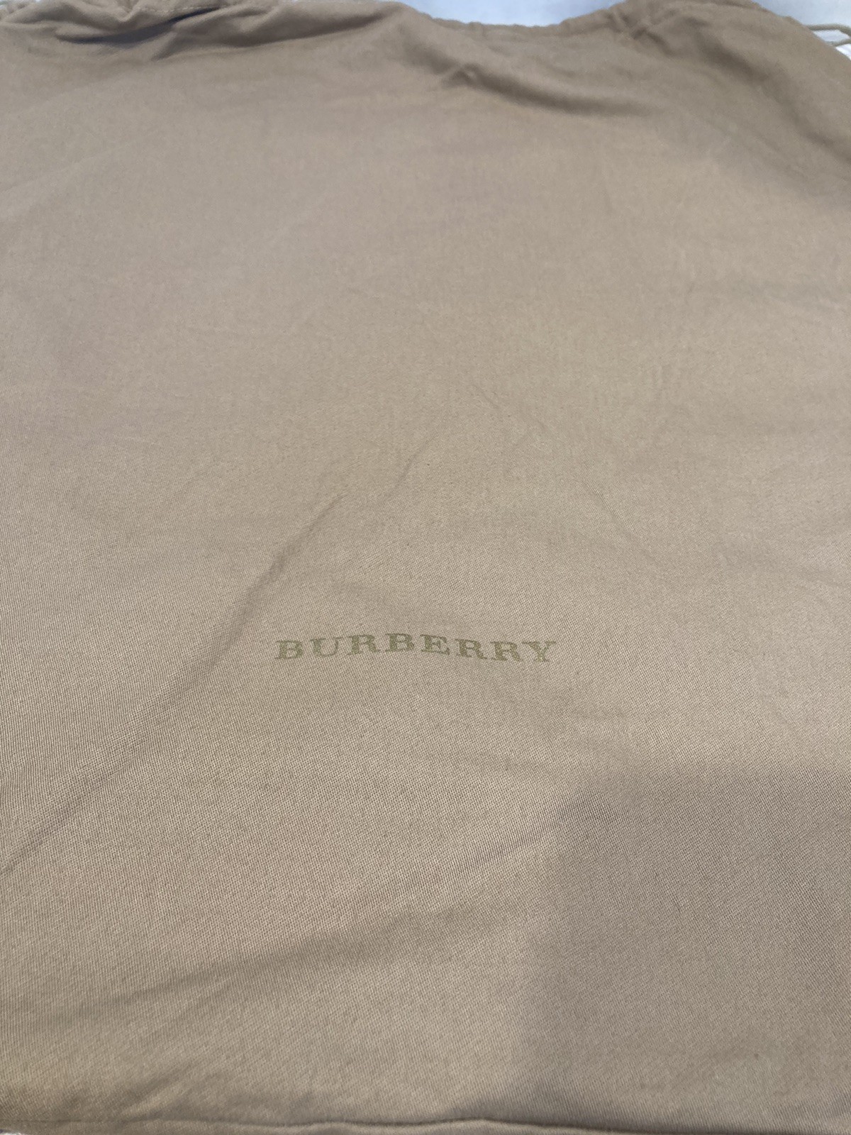Burberry Authentic Dust Cover Bag Drawstring For Purses Beige 21” x 22” NEW