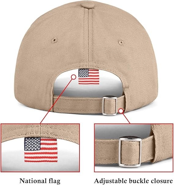 KIRAAT 3 Pack American Flag Baseball Cap Unisex,Low One Size Black＆grey＆khaki