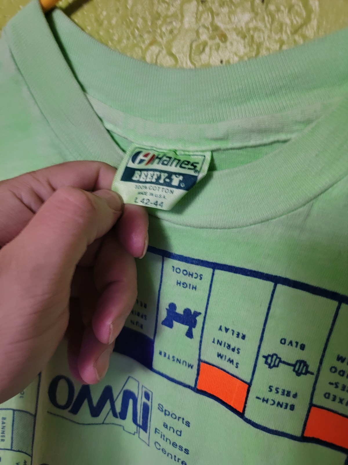 Vintage 1980s Shirt Omni Monopoly Green 1989 Sports Fitness Single Stitch USA