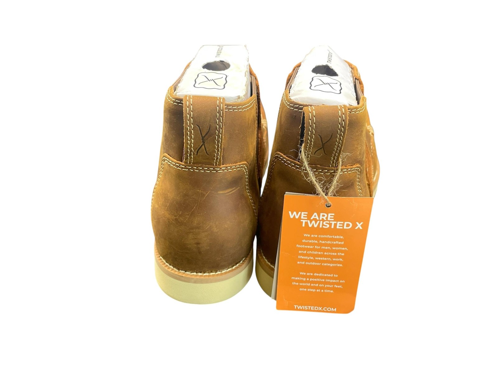 Twisted X Men Work Chelsea Boot MCAN001 4″ Sole Boot Oiled Saddle Size 12 M