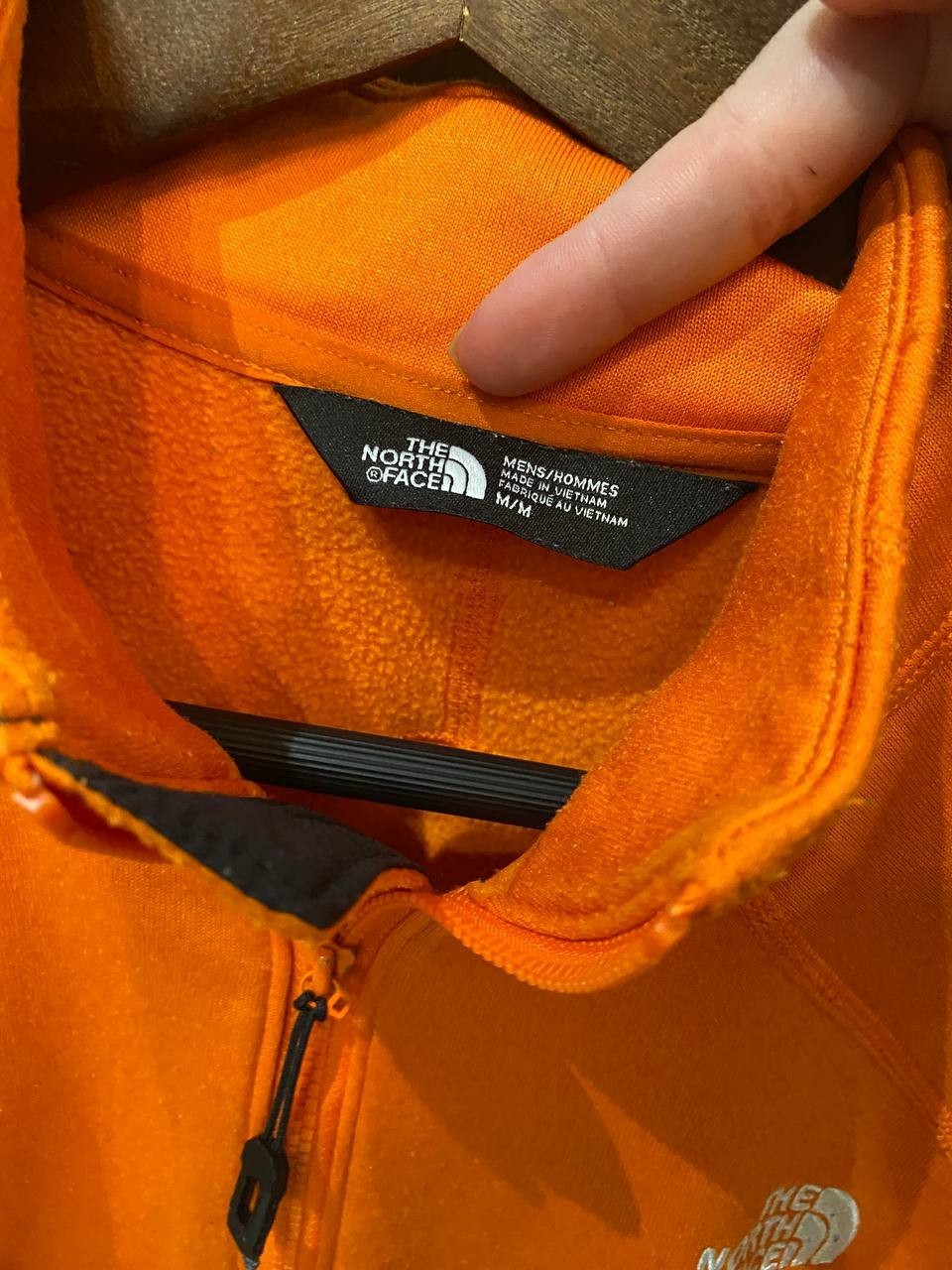 The North Face Fleece Zip-Up Jacket Men’s Size M Orange Technical Sleeve Pocket