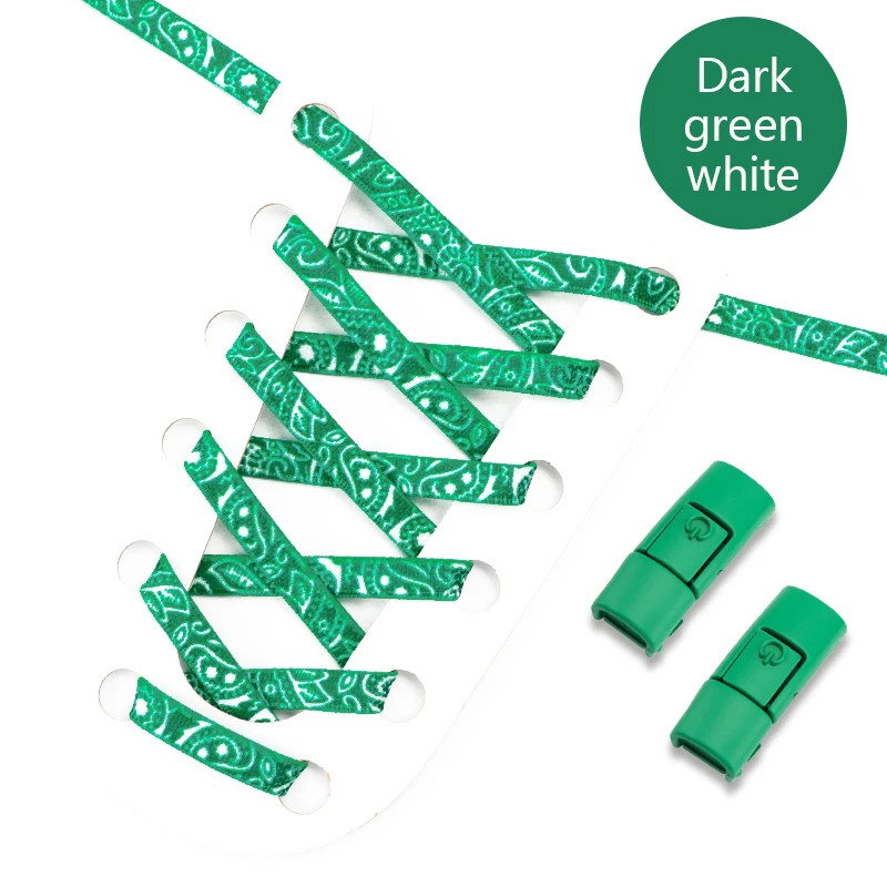 0.8cm Wide Flat Shoe Laces Without Ties Elastic Shoelaces Colored Pattern Organi