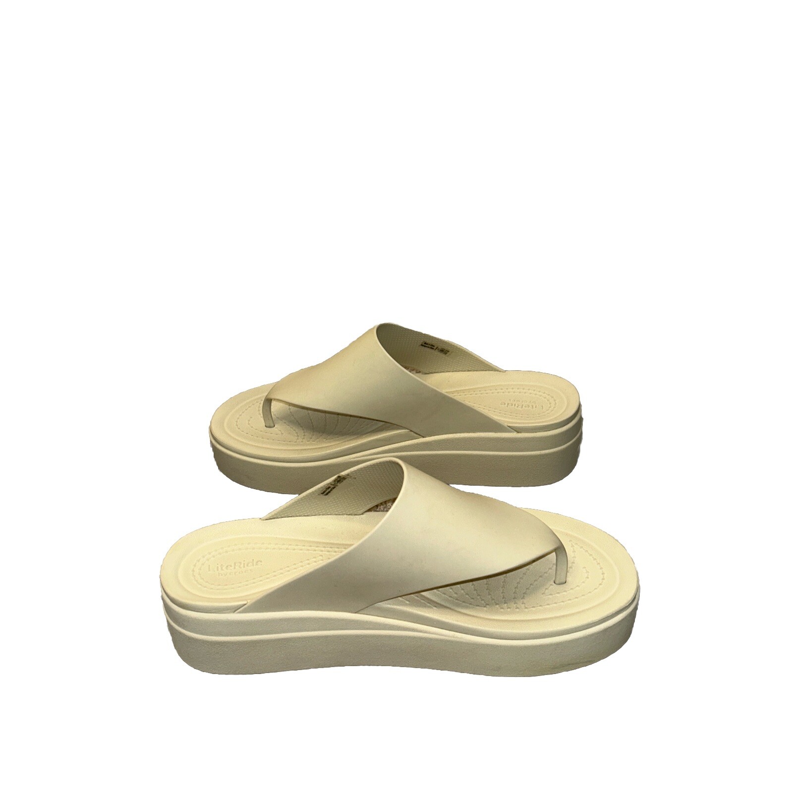 CROCS LITERIDE BROOKLYN FLIP Size 10 Sandals 1.7″ Wedge Heel