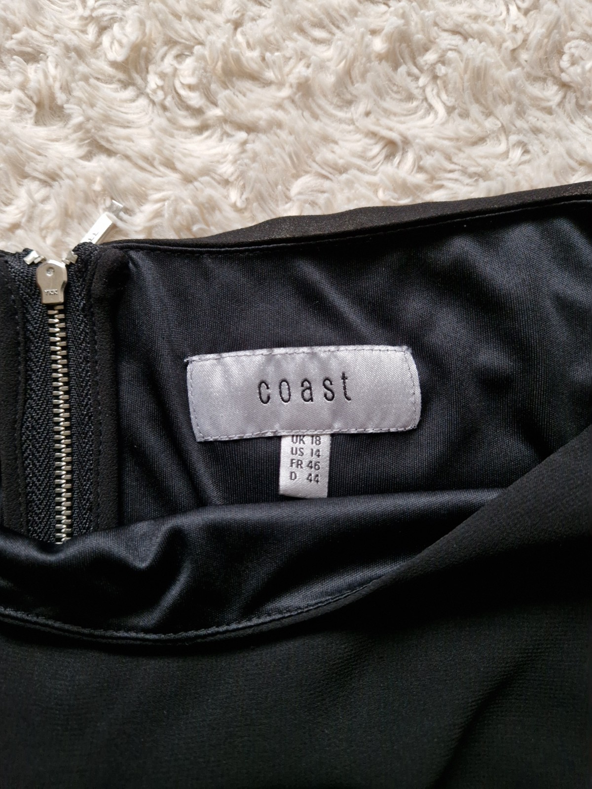 Coast Off The Shoulder Black Top Blouse. Party Cocktail Evening Wear Size 18