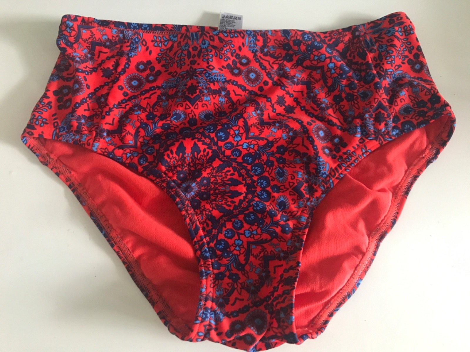 M@S red control Bikini Bottoms size 8 higher waist Linned new