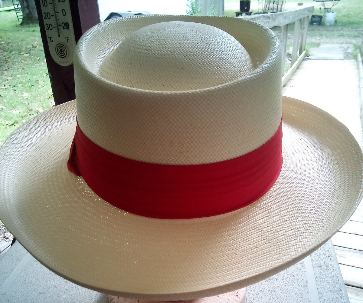 Dobbs Fifth Avenue XL Kingston Natural Shantung Straw Hat~Gambler Shape~Panama