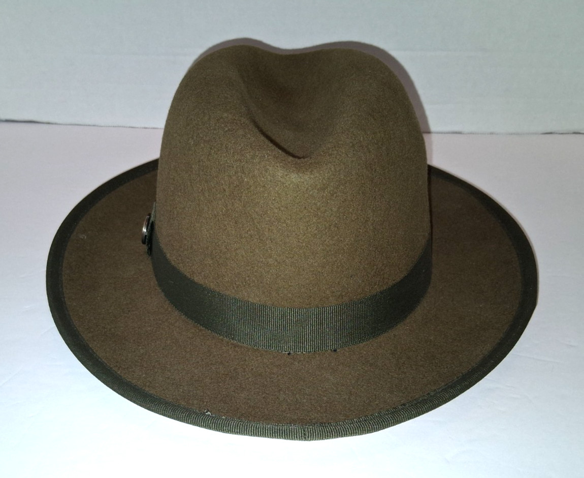Bruno Capelo Fedora Hat Medium Princeton Collection Sage Green Australian Wool