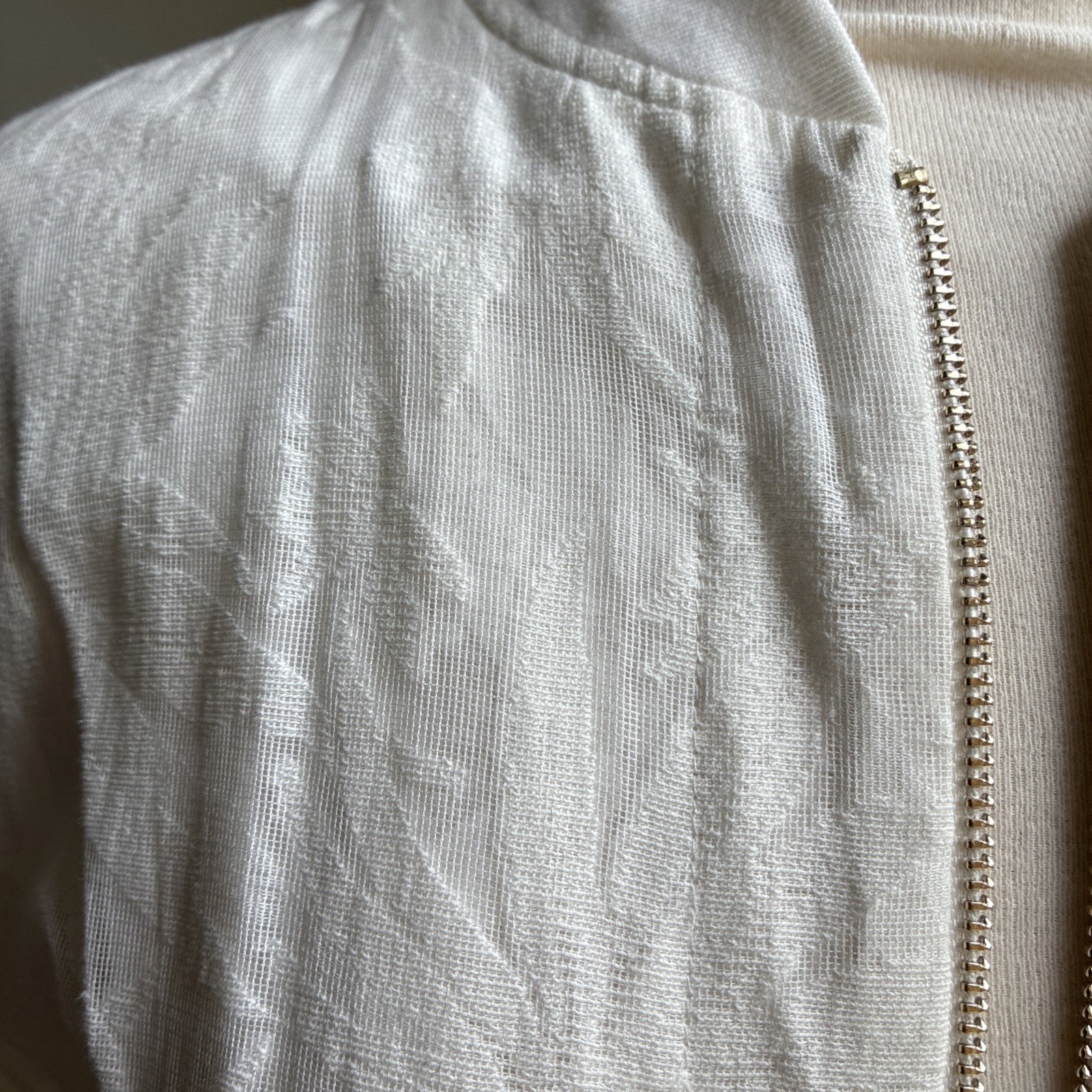 Modern Rarity white textured cotton bomber blouson Lightweight Jacket 12