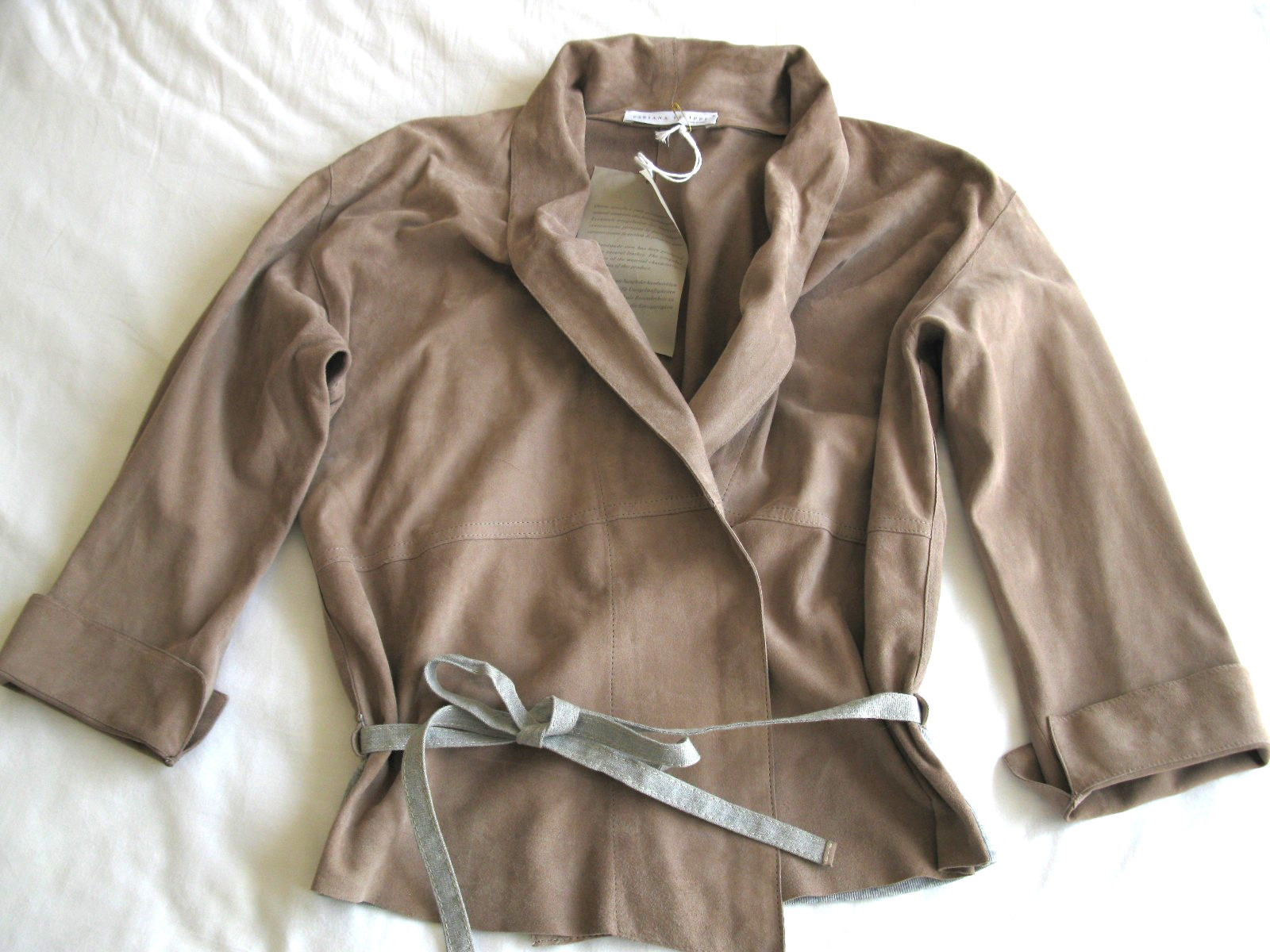 NWT FABIANA FILIPPI Leather Jacket Size IT46 D40