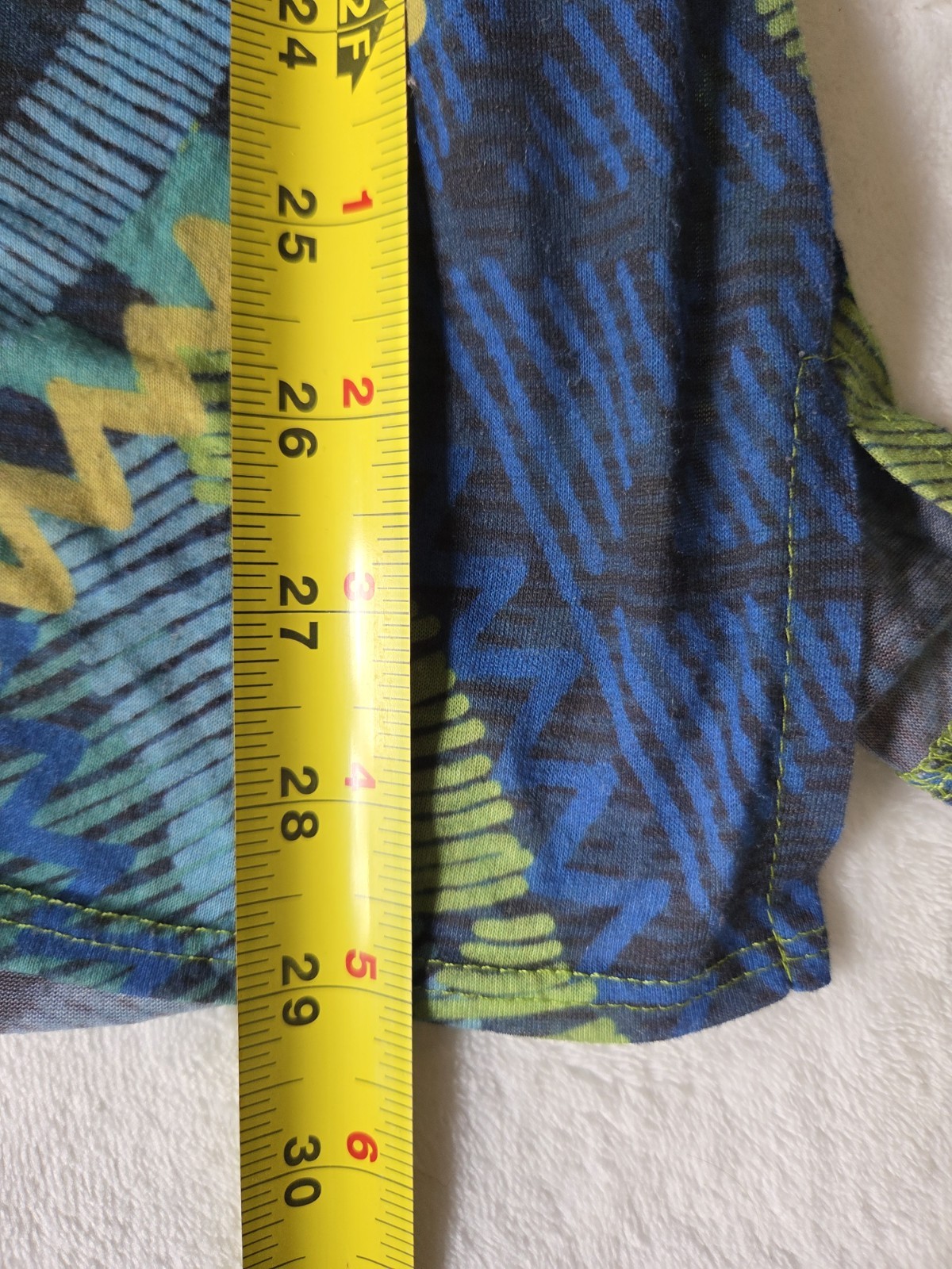 prAna Saida Kaftan Tunic Cover Up Green Teal Aztec Geometric Tissue Jersey S
