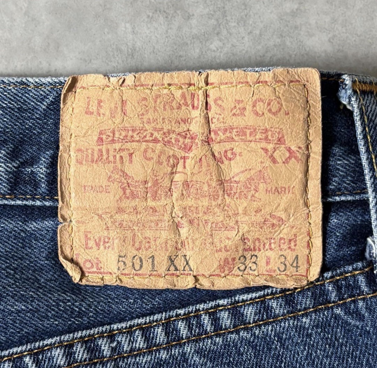 vintage Levi’s 501XX 90s Valencia 555 Redline Selvedge W33 L34 USA Made