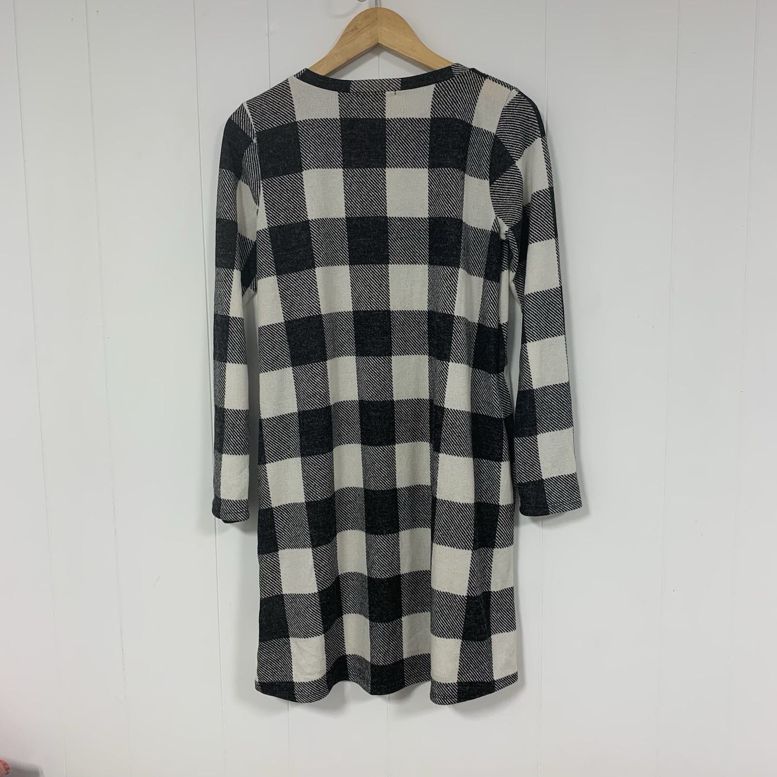 Sweet Lovely by Jen Pretty In Plaid Dress Black & White Size Small Long Sleeve