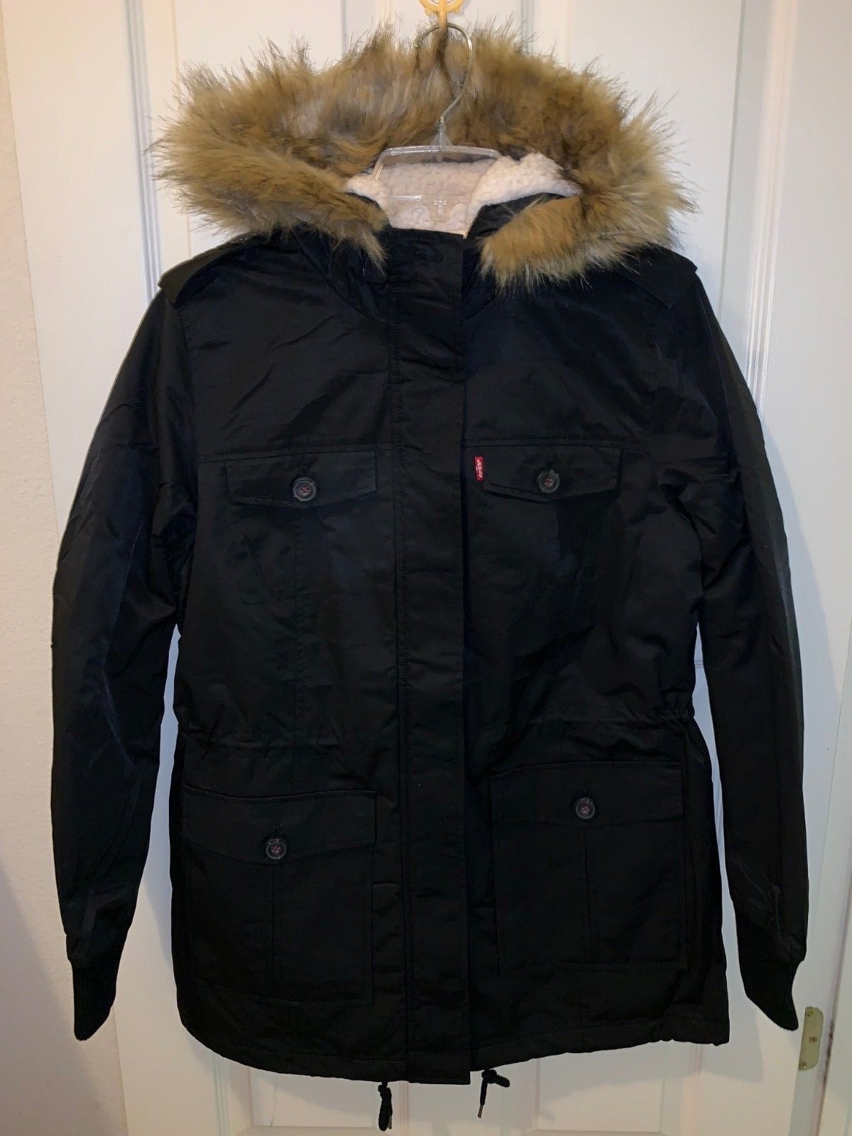 Levi’s Women’s Cotton Nylon Faux Fur Hooded Sherpa Parka Jacket Variety