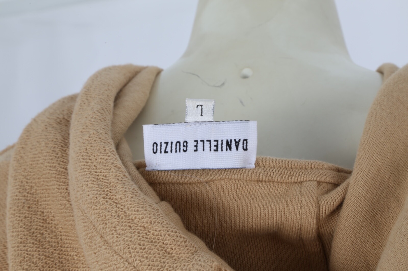 Danielle Guizio Beige 2 Piece Cropped Hoodie Jogger Pants Suit Set Size L