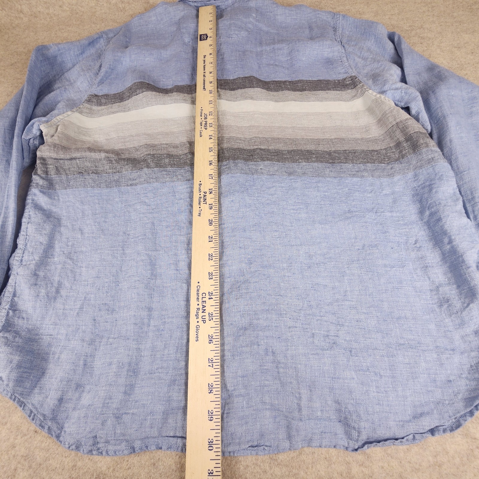 Tommy Bahama Relax Blue Linen Long Sleeve Button Down Shirt XL Beach Island Surf