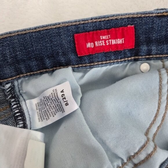 Lucky Brand Jeans Sz 8 /29 Mid Rise Sweet Straight Leg Blue Stretch Denim Casual
