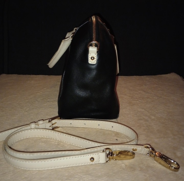 Kate Spade Catherine Street Pipa Leather Satchel Bag Black/Beige