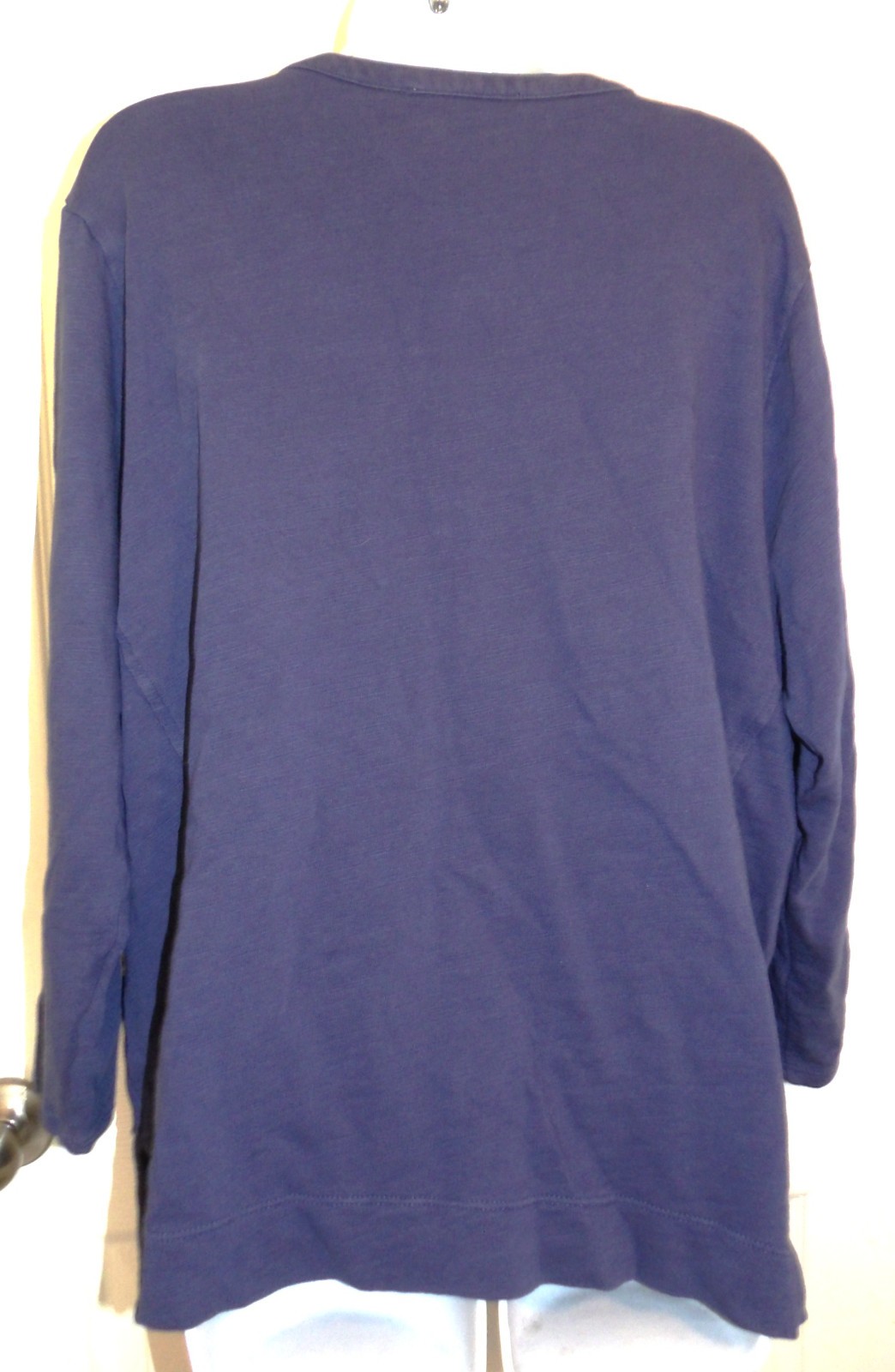 Cute Blue J. JILL Organic Cotton Long Sleeve Top w/Notched Neck – 2X