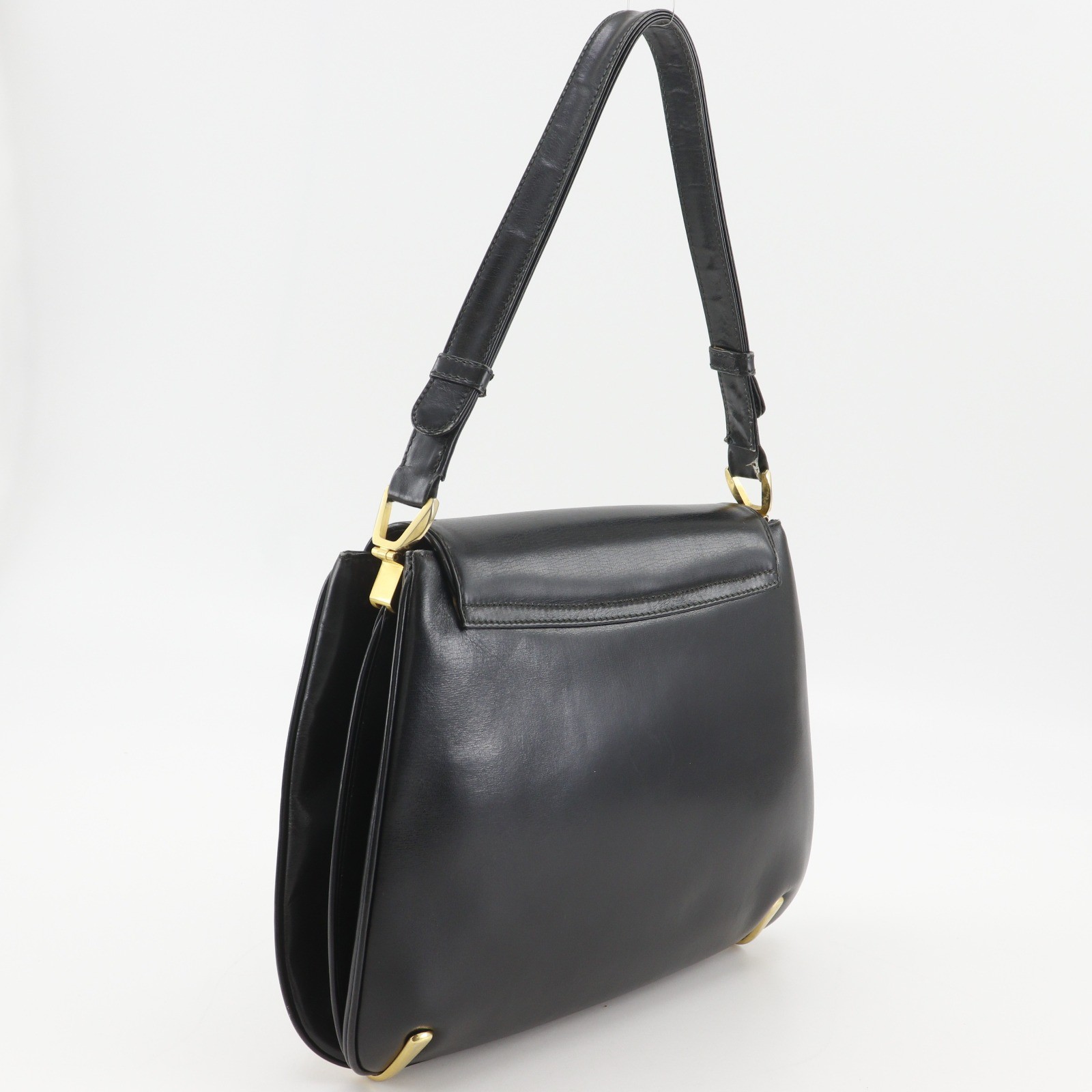 GUCCI Old Gucci Shoulder Bag vintage black Calfskin Women