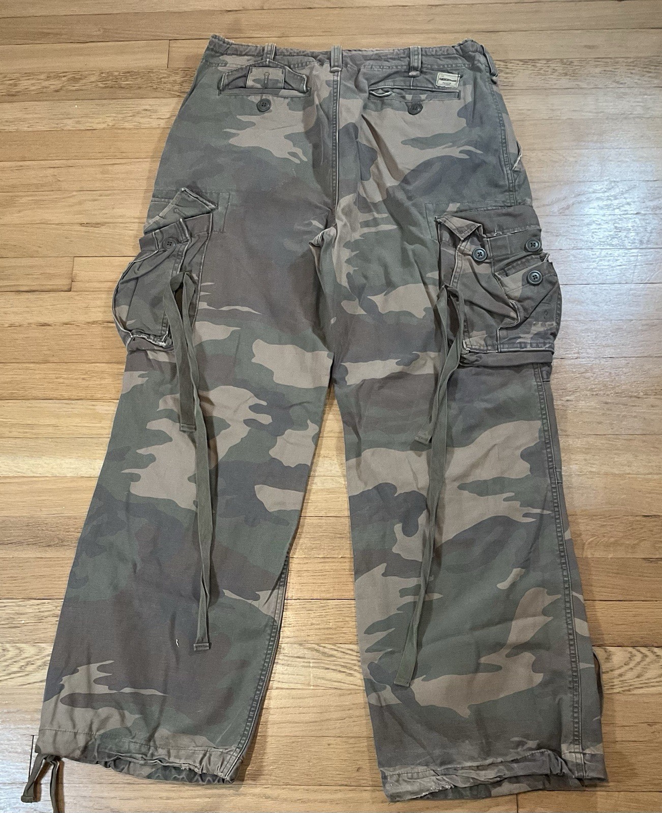 Vintage Abercrombie Fitch Paratrooper Distressed Cargo Pants Men 34×30 Camo Army