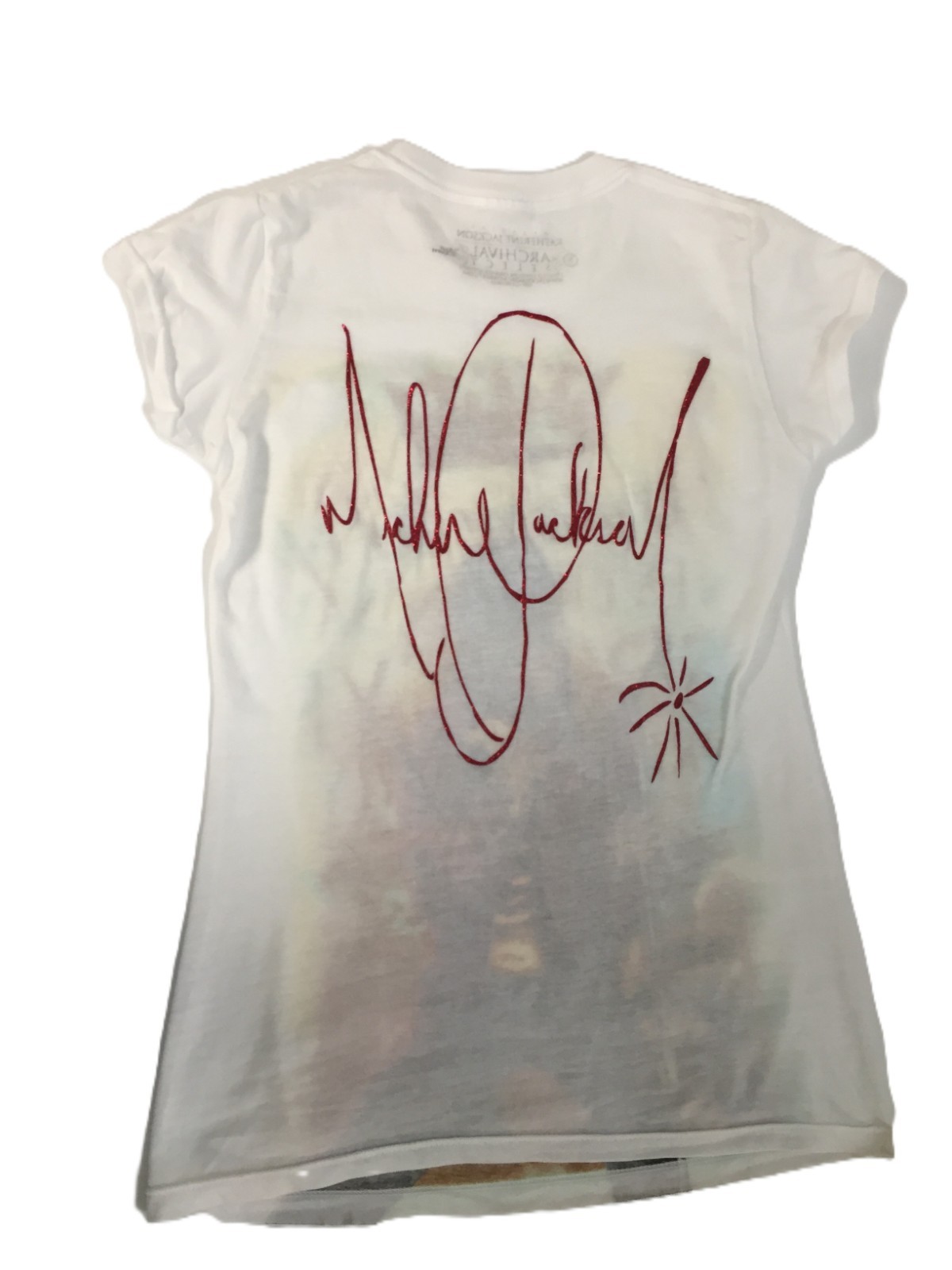 Michael Jackson vintage logo Limited Edition Katherine Womens White Tee Shirt