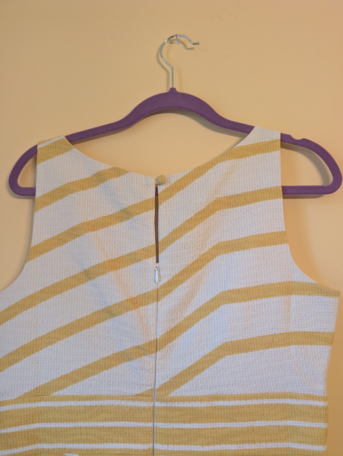 The Limited Yellow & Beige Striped Sleeveless Summer Dress Women’s Size 12,EUC