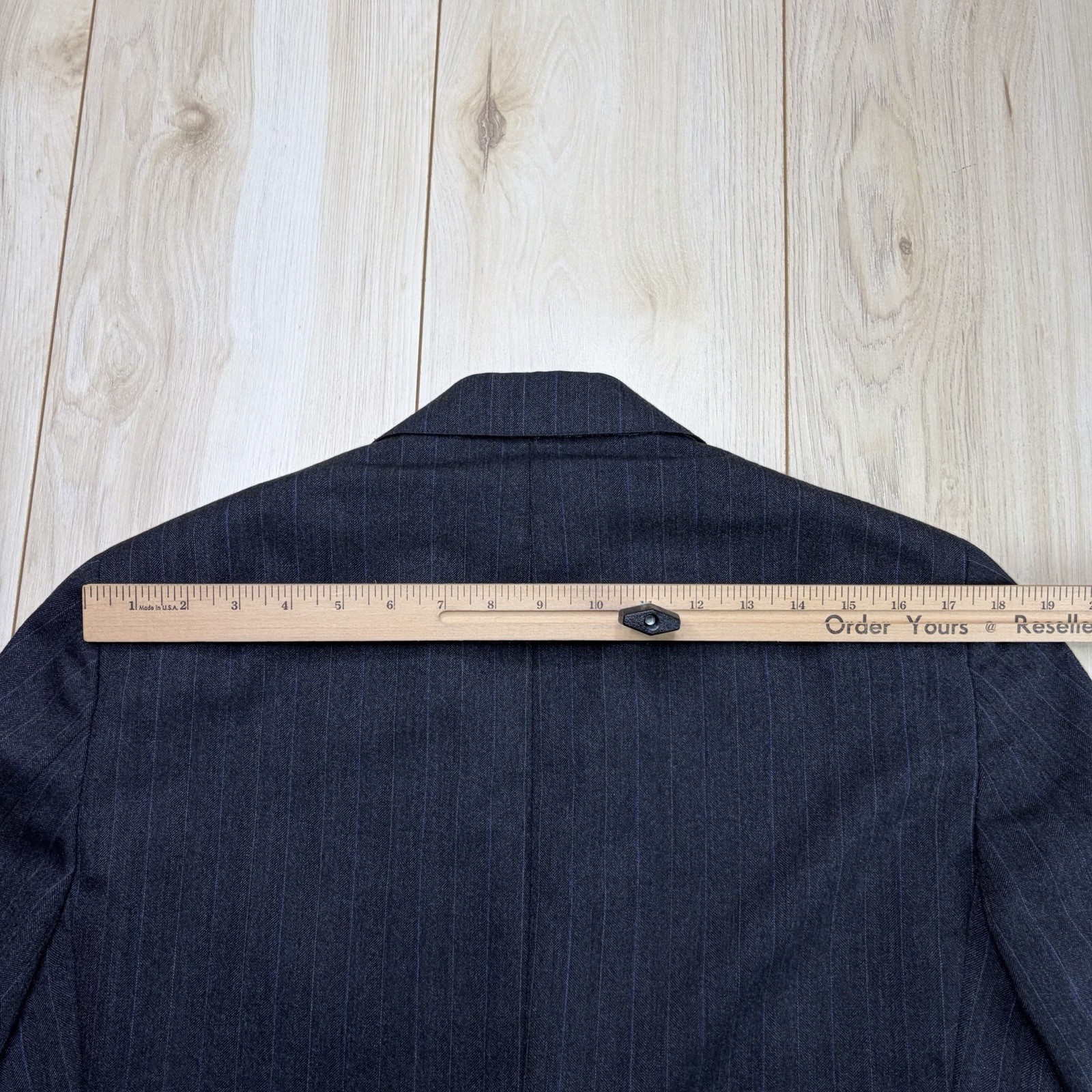 J. Press VTG Herringbone Double Pinstripe Wool 2/3 Roll Blazer Mens 40L Gray USA