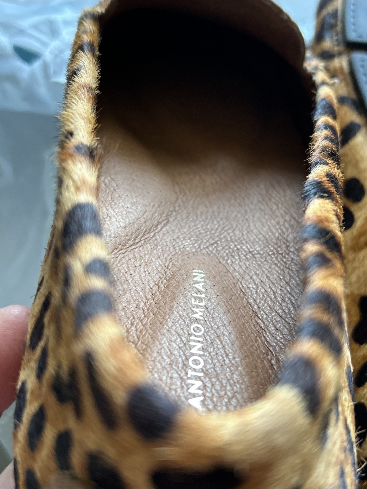 Antonio Melani Colbert Tan Multi Bovine Hair Leather Lining Flats 9 New In Box