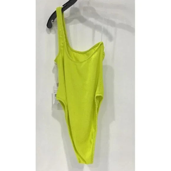 Good American Always Fits one shoulder one piece in Electric Yellow sz 3/4 L-XL