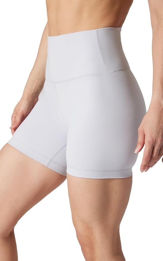 Yogalicious Shorts M Gray Lux 7″ Super Hi Rise Athletic Running Yoga Biker $78
