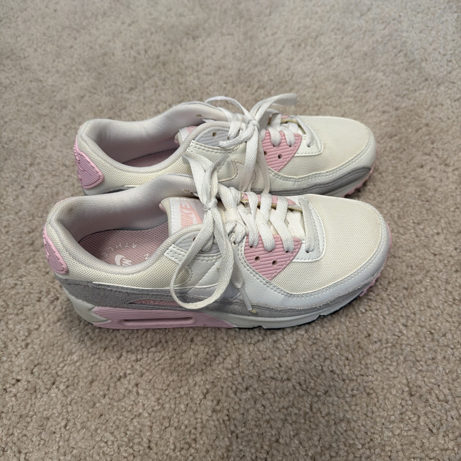 Nike Women’s Air Max 90 Shoes Sneakers White/Medium Soft Pink FN7489-100 US 4-11