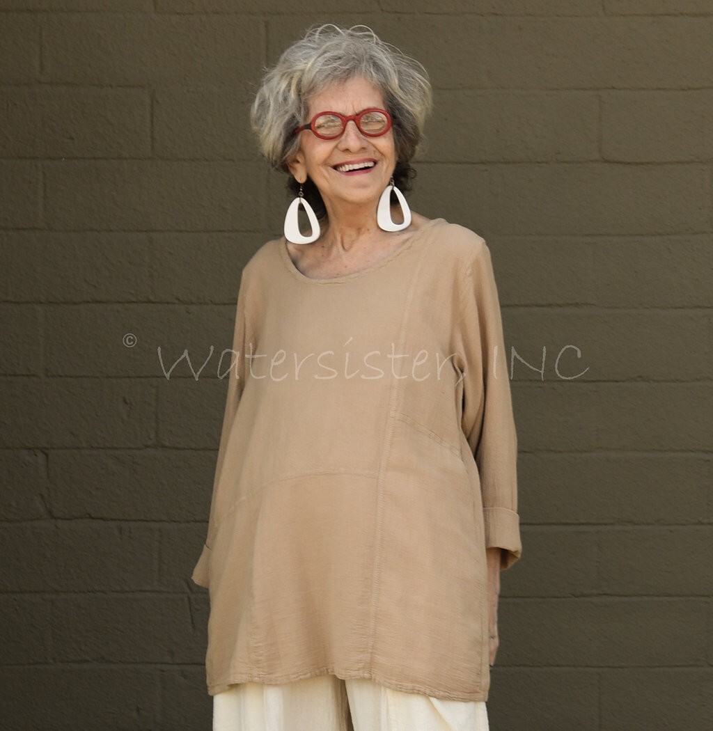 WATERSISTER Cotton Gauze PATCH TUNIC Panel Top 1(S/M) 2(M/L) 3(XL) oh my COLORS