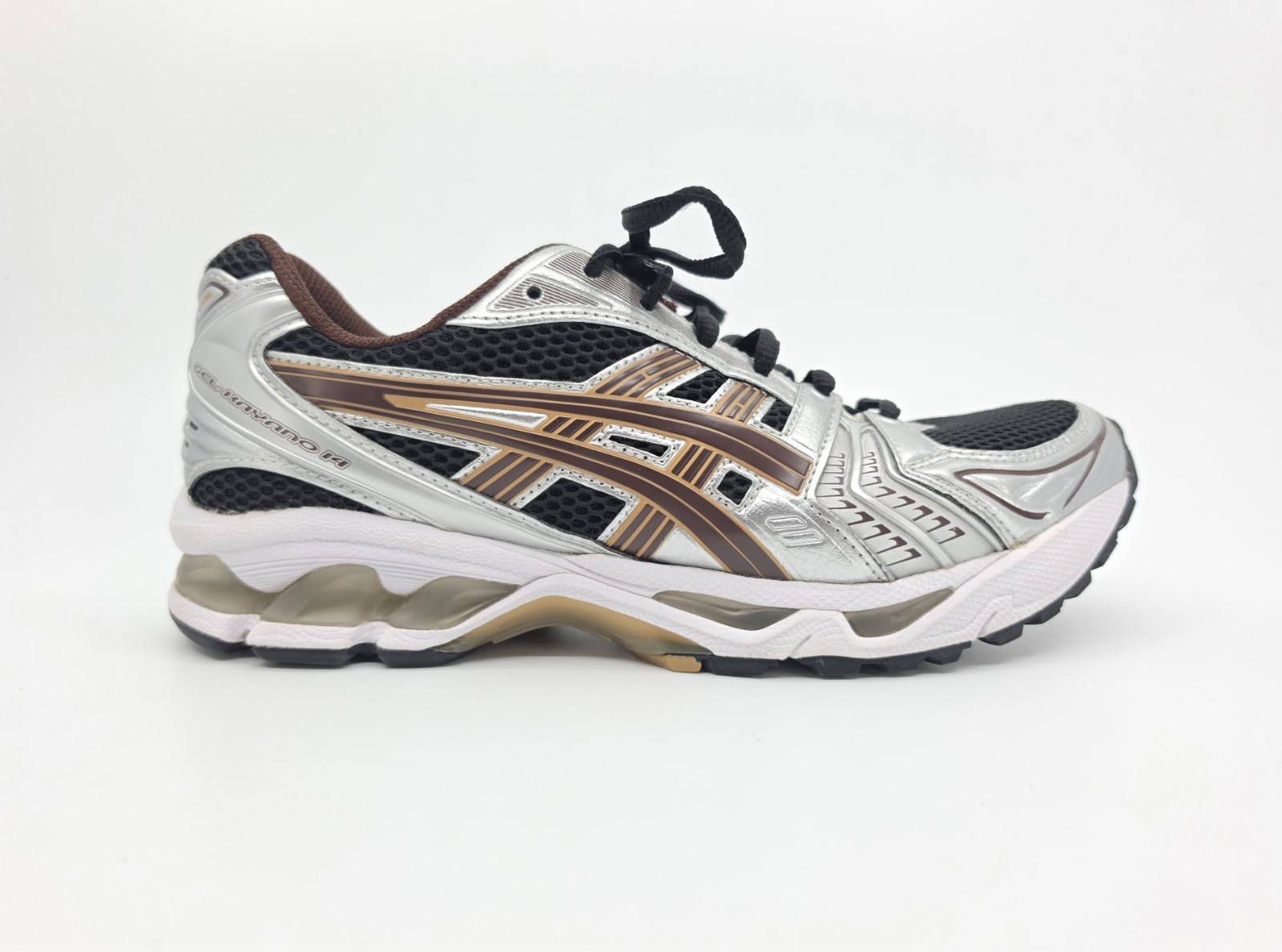 ASICS GEL-Kayano 14 Black Coffee Silver 1201A019 Mens 8.5 Womens 10