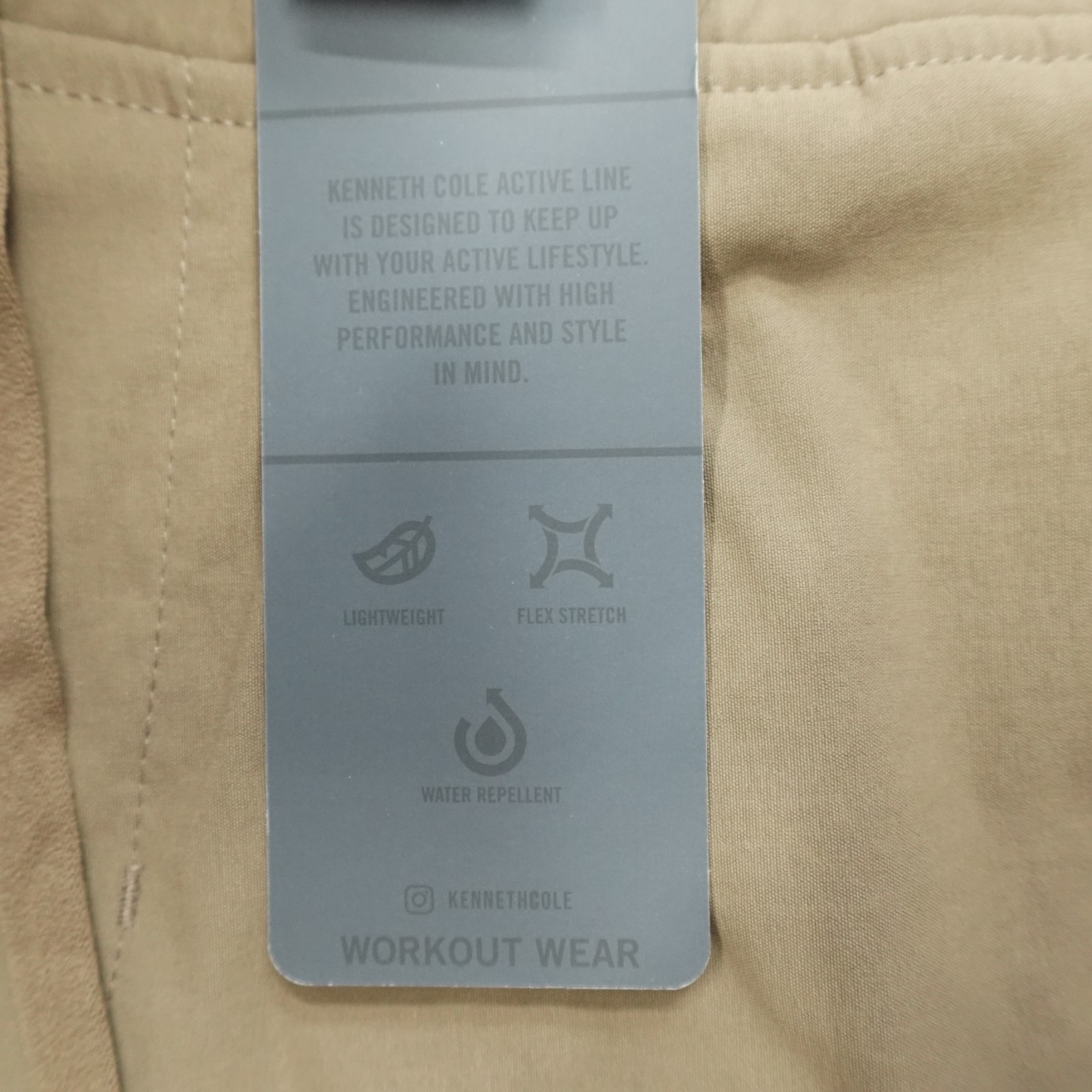 Kenneth Cole Active Men’s Tech Cargo Jogger Pants Khaki Tan Flex Stretch NWT