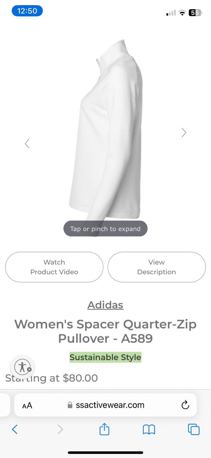 Adidas Women’s Spacer Quarter-zip Pullover Size SMALL