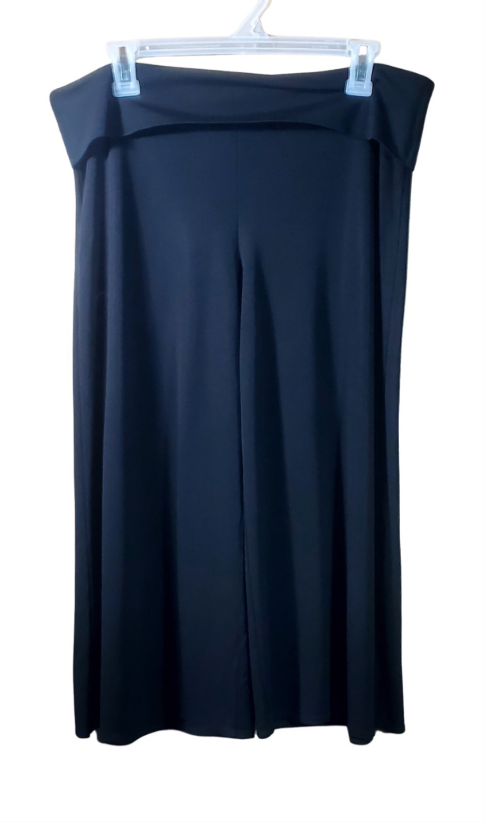 Max Studio Black Wide Leg Crop Pants Size M Pull-On Minimalist Chic Y2K 5709L07M