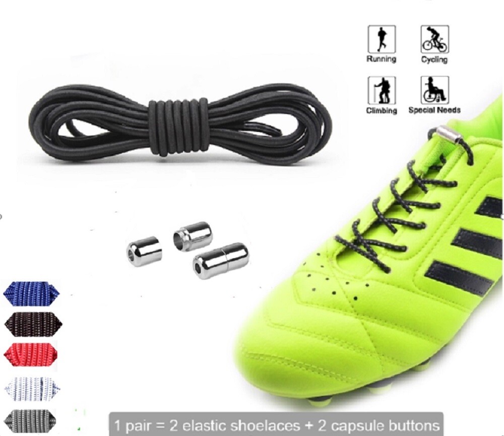 Elastic Silicone No Tie Shoe Laces – Lazy Shoe Laces for Trainers, Adult & Kids