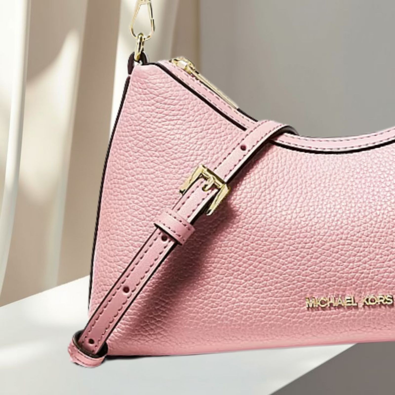 Michael Kors Sammy Women Small Leather Convertible Crossbody Bag Powder Blush