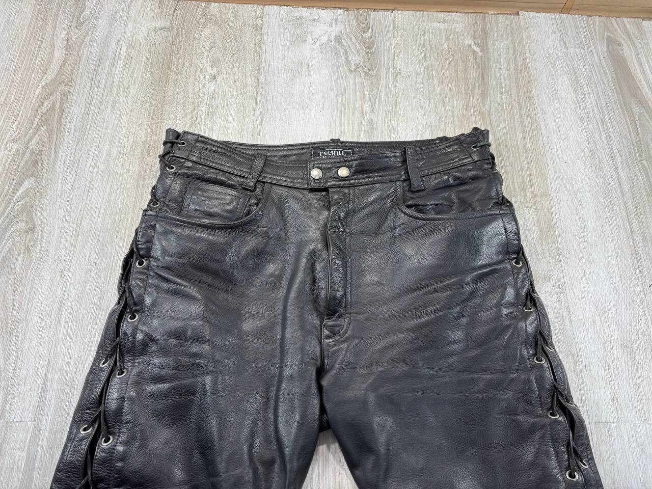 Mens western leather pants cowboys TSCHUL Size 31 Color Black
