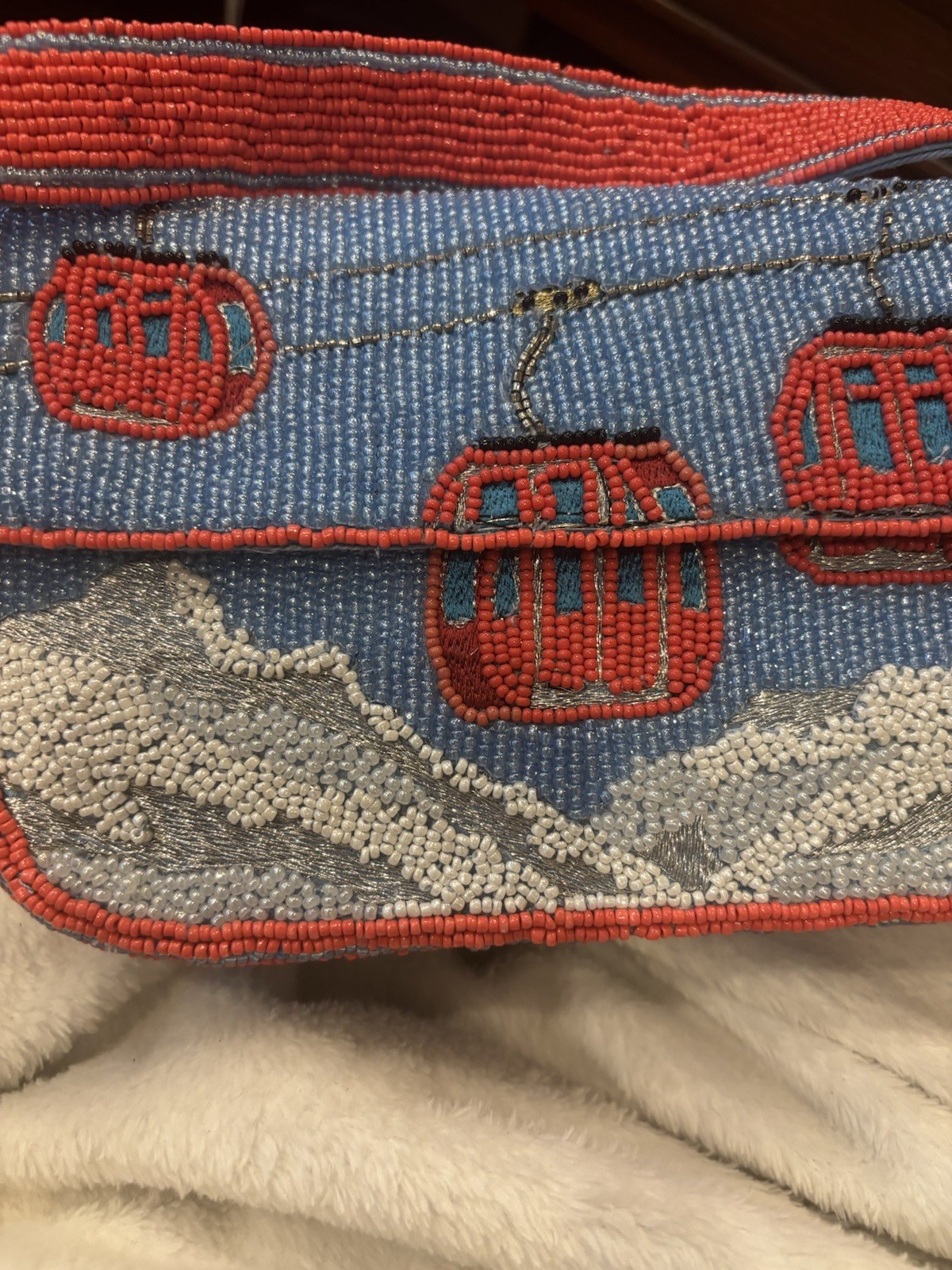 NEW Anthropologie Fiona Beaded Bag Winter Icon Gondola Ski Lift Handbag Sold Out