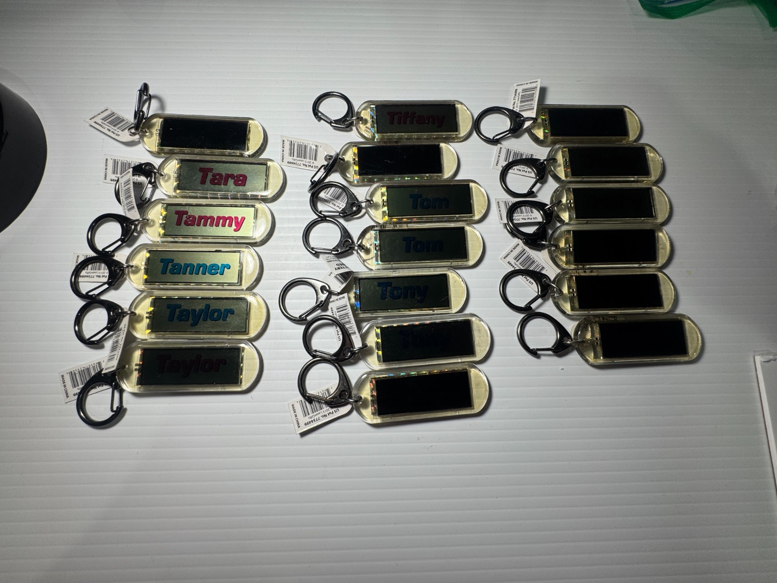 Acrylic Blinking Solar Powered Key Chain 4.0″ Long w/Snap Ring, w/NAME
