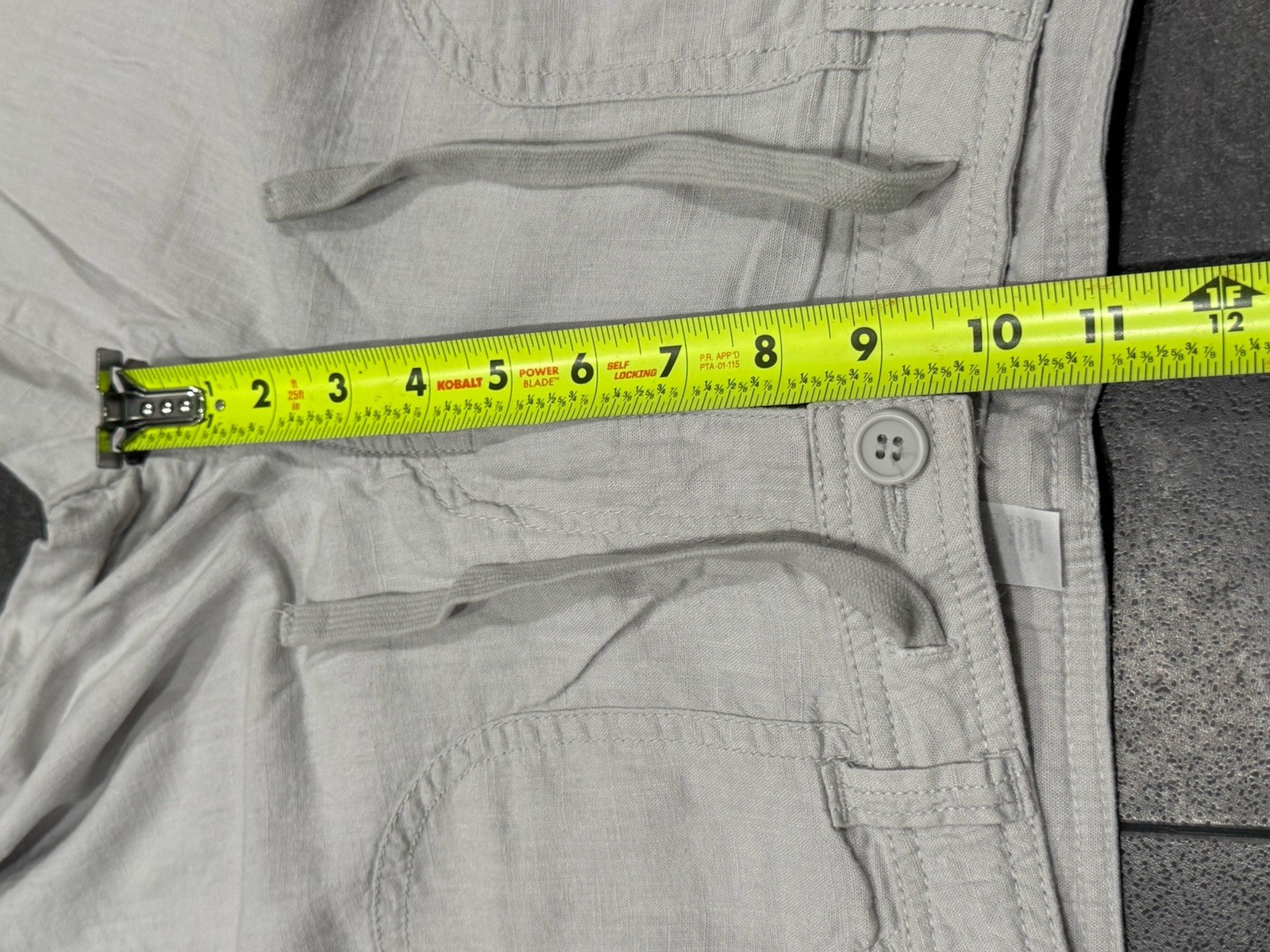 H&M Divided Women’s Linen Blend Pants Gray Button/Drawstring/Zip