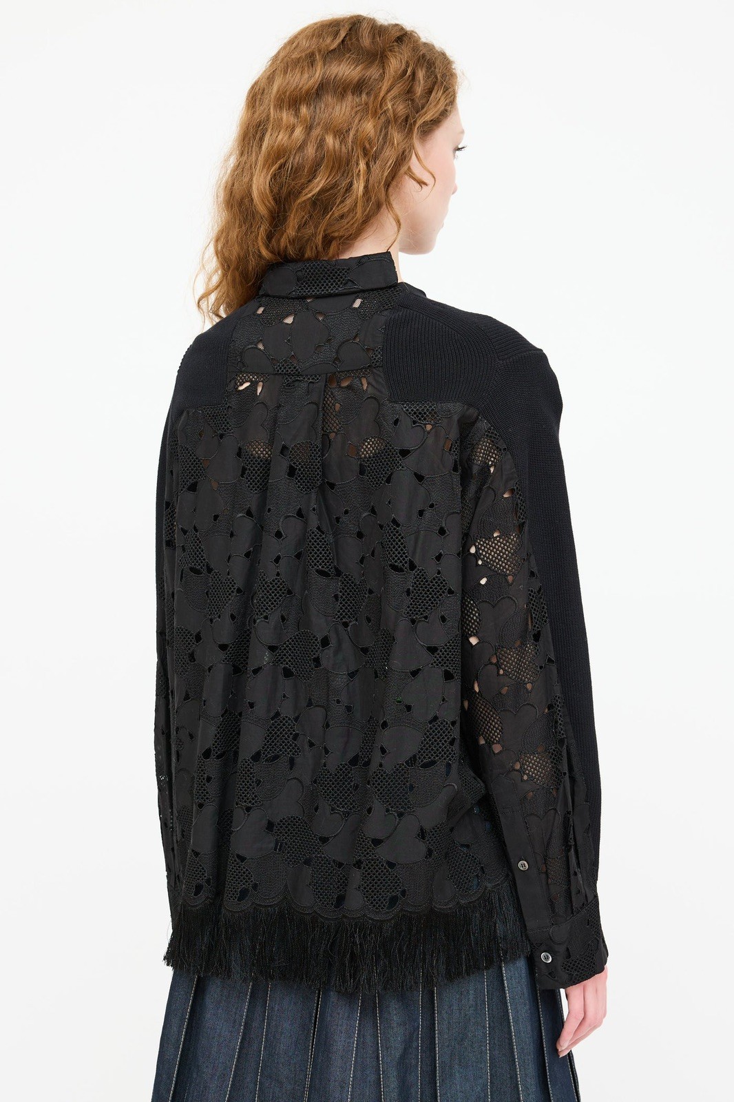 Sacai Luck Japanese knit lace embroidered Cardigan Button