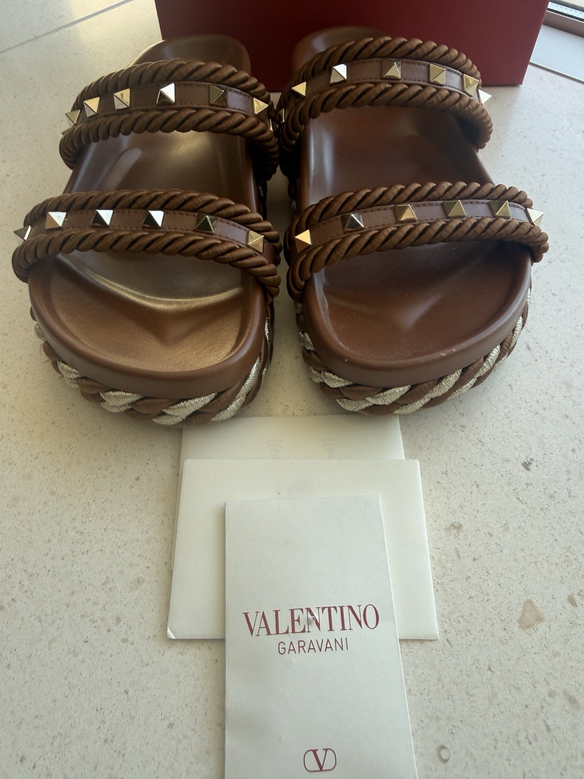 Valentino Garavani Women’s Rockustd Slide Sandals Shoes Size US 6