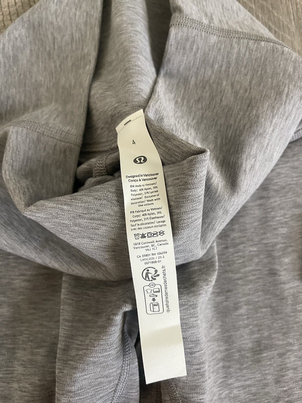NWT lululemon Align High-Rise Pant 25” in Heathered Core Medium Grey HCMG sz 4