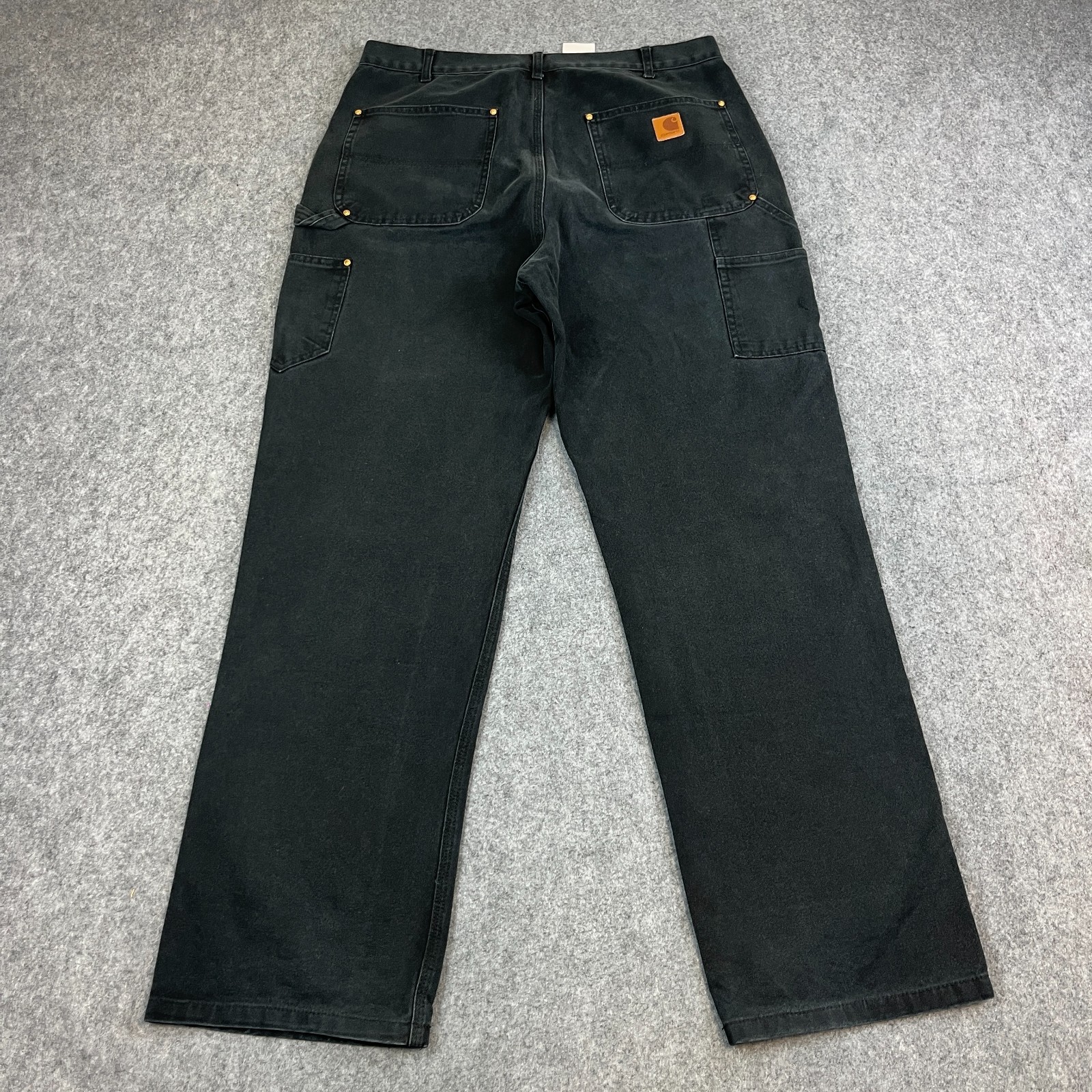 Vintage Carhartt Mens Jeans Double Knee Straight 34 32 Carpenter Loop Black