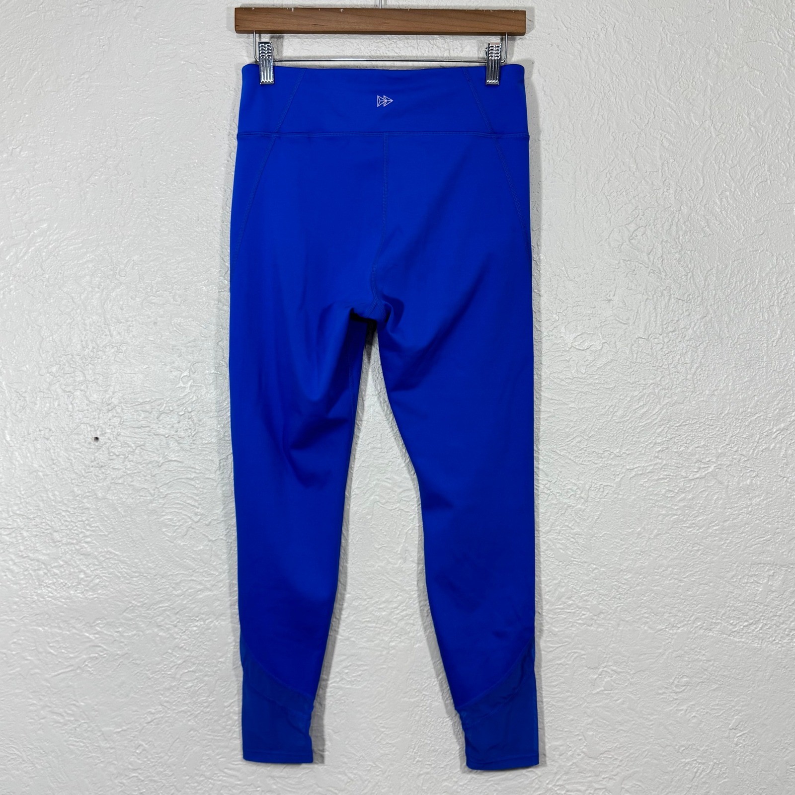 Yvette Leggings Large Royal Blue Mesh Compression Hi Rise Tennis Prep Yoga Gym