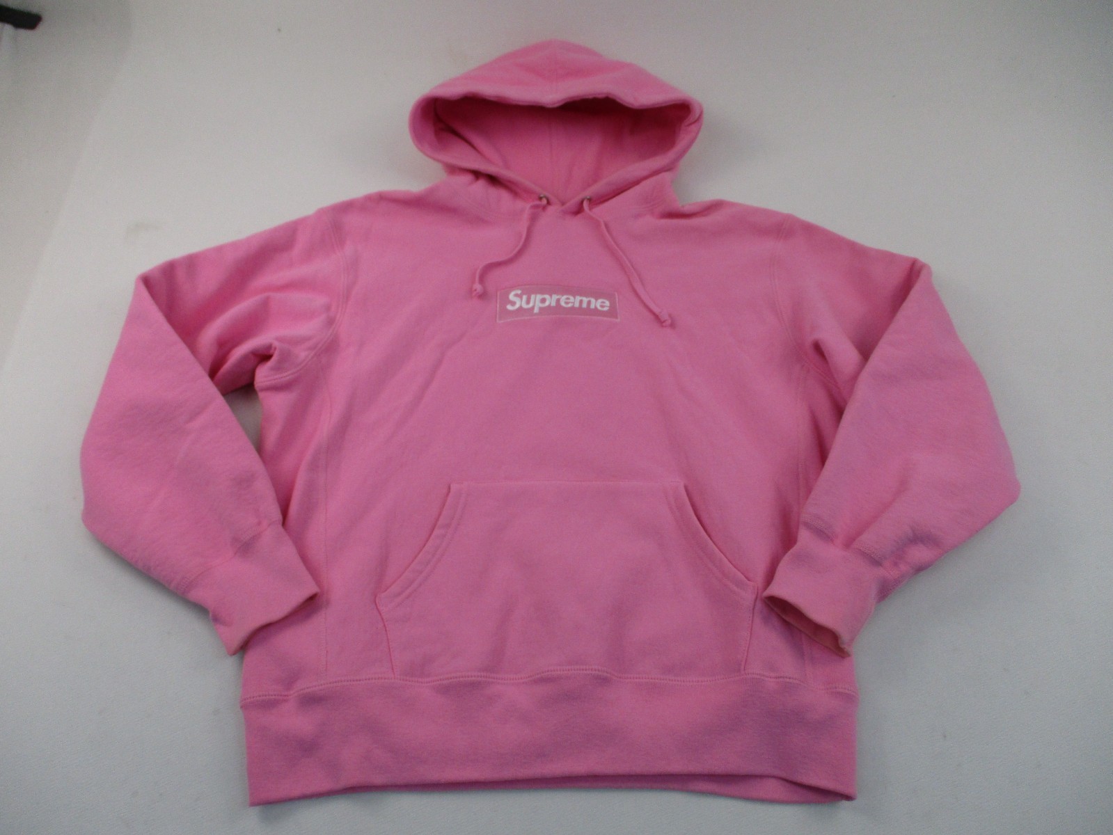 Supreme Box Logo Drawstring Hoodie Sweater Men’s Small Pink Long Sleeve Logo